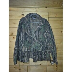 Vtg Patriot Industry Jacket 2XL Tree Bark Camo Hunt USA Rebark Lightweight